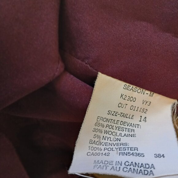 Vintage Collections Nationale Burgundy Wool Vest Women's Size 14 - Picture 4 of 7